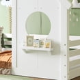 thumbnail image 3 of Miniyam Twin Floor Bed for Kids with Guardrails and Roof, Montessori House Bed Frame, White, 3 of 7