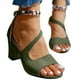 thumbnail image 4 of Amzcrzy Zapatos de mujer,Zapatos de mujer,Zapatillas de mujer, Sandalias de tacón grueso con hebilla y tiras para mujer, tacones altos con cuentas y boca de pez. Sandalias Mujer Zapatillas De Casa, 4 of 5