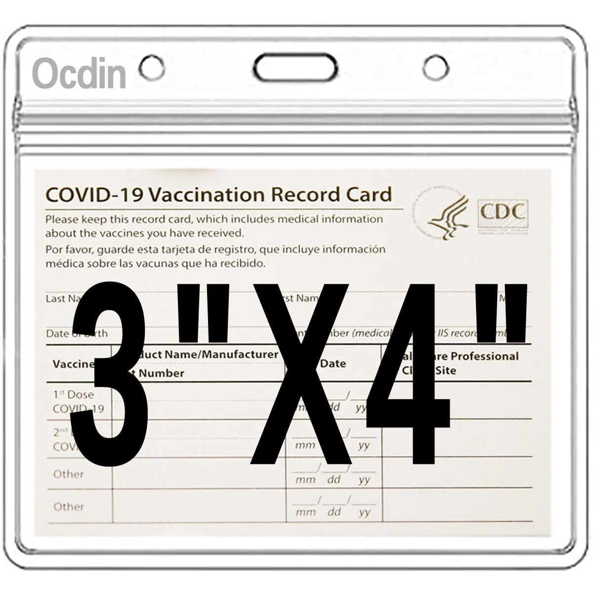 Immunization Record Vaccine Cards Cover Holder Clear Plastic Cover Sleeve Pouch with Waterproof Type Resealable Zip, 3PCS Vaccination Card Protector 4×3 inches