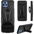 thumbnail image 3 of Compatible for TMobile Revvl 6 5G Case with Holster Belt Clip Hybrid Shockproof Protective Phone Cover with Kickstand - Black, 3 of 6