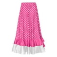 thumbnail image 4 of Doomiva Kids Girls Polka Dots Layered Ruffle Flamenco Skirt Spanish Folklorico Gypsy Full Circle Belly Dance Skirt Hot Pink 12, 4 of 6