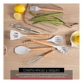 thumbnail image 3 of Juego de Utensilios de Cocina Silicona y Madera Accesorios para Cocinar, 12 pzas (Gris), 3 of 7