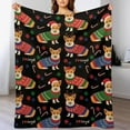 thumbnail image 2 of Christmas Corgis Dog Flannel Fleece Throw Blanket Cute Cartoon 50x60 Inches Soft Blanket for Couch,Cozy,Warm,Lightweight, 2 of 6