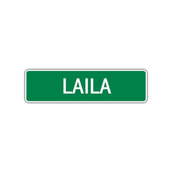 Laila Girls Children Name Letter Printed Plaque Decoration Label Indoor Outdoor Unique Wall Novelty Aluminum Metal Sign 4"x13.5"