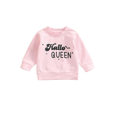 

Calsunbaby Toddler Baby Girls Halloween Sweatshirt Letter Print Round Neck Long Sleeve Pullovers Spring Fall Casual Tops Pink 2-3 Years