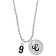 thumbnail image 1 of Delight Jewelry Silvertone Black Number - 9 Silvertone Script Initial Disc - C - Charm Necklace, 20"+3", 1 of 4
