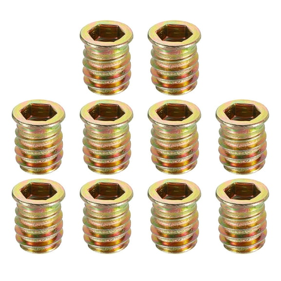 Uxcell Wood Furniture M8x15mm Threaded Insert Nuts Interface Hex Socket Drive 15Pack