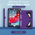 thumbnail image 5 of TECH CIRCLE iPad 9th 8th 7th Generation Kids Case 2021 2020 2019,iPad 10.2" Case with Pencil Holder,Shockproof Portable Handle Stand Protective Kids Case for iPad 9th 8th 7th Gen 10.2 inchPurple+Black, 5 of 8