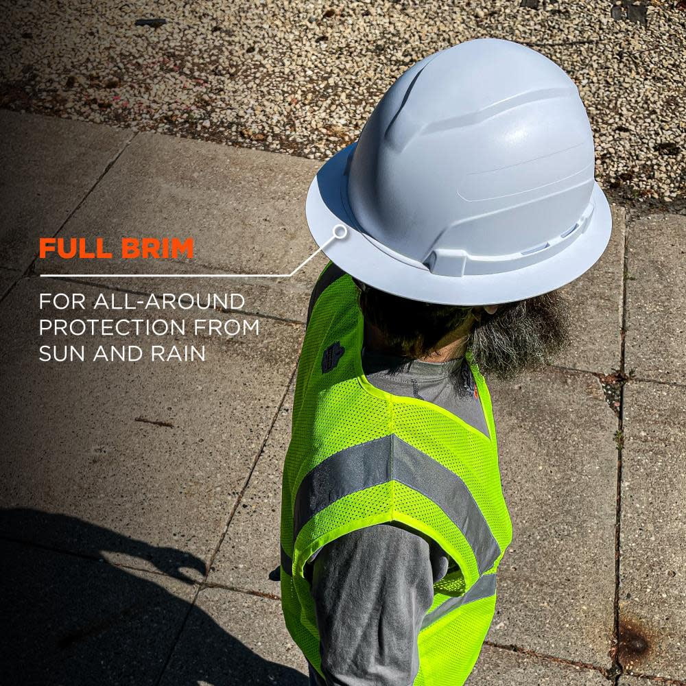 Ergodyne Skullerz 8969 Lightweight Full Brim Hard Hat, White