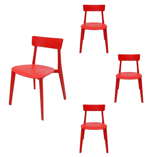 SET DE 4 SILLAD DE EXTERIOR BRIANZA COLOR ROJO