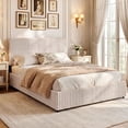 thumbnail image 2 of Gymax Queen Size Lift-up Storage Bed w/Hydraulic Lifts Wooden Slat Support Beige, 2 of 10