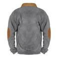 thumbnail image 3 of Huankd Men's Fleece Sweatshirts Vintage Quarter Zip Pullover shirt Casual Long Sleeve Sweatshirt Warm Tops Gray M, 3 of 3