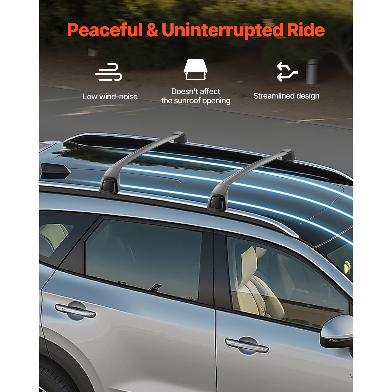 KFFKFF Roof Rack Cross Bars, Compatible with Kia Telluride 2019-2024, Flush Roof Rails, 165 LBS Capacity, Lockable Aluminum Luggage Carrier