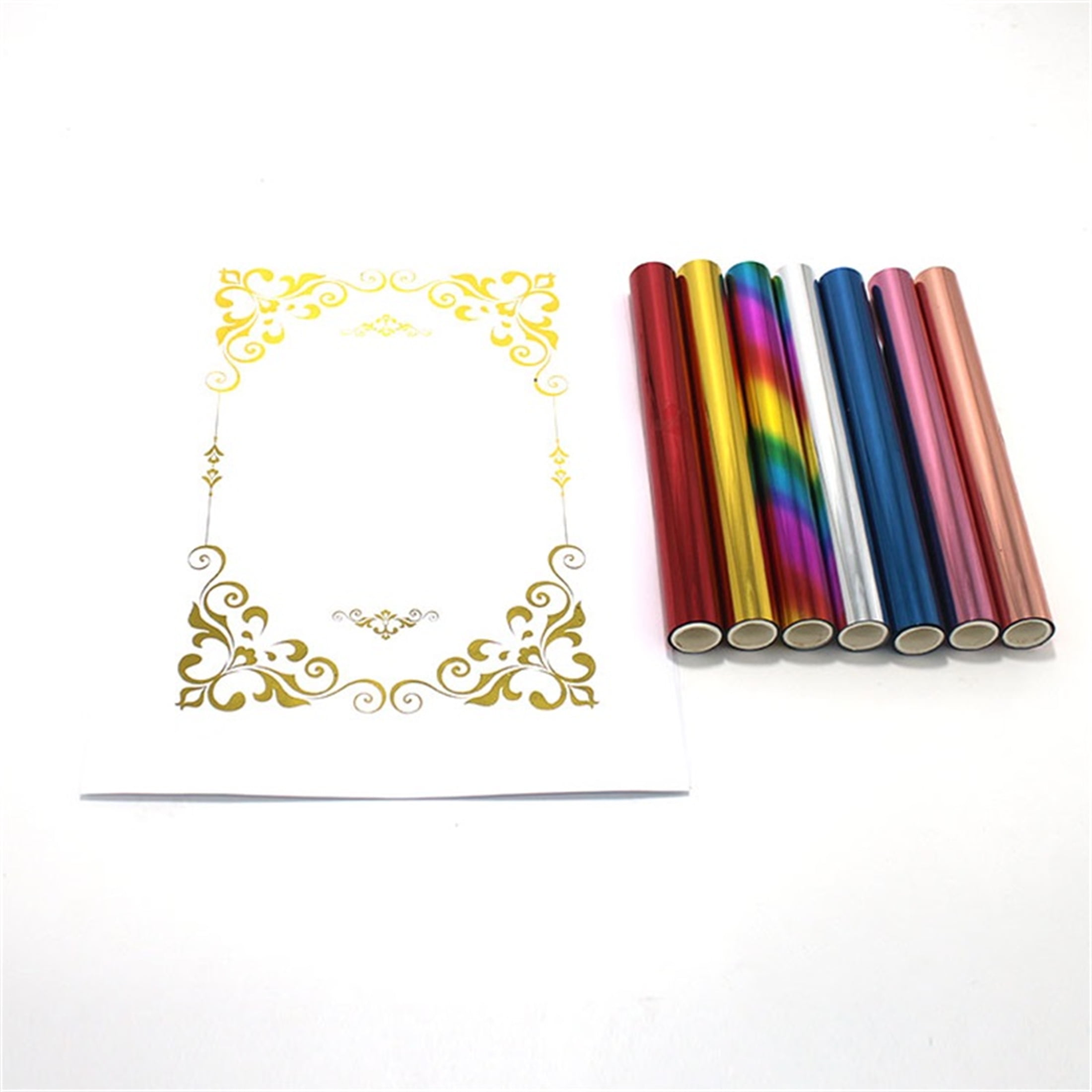 Briartw 7 Roll 196.85x7.6 inch Toner Reactive Foil Paper/Hot Stamping Foilby Laser Printer and Laminator for Make a Greeting Card, Wedding Invitation