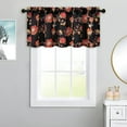thumbnail image 2 of Vintage Floral Curtains Valances, Light Filtering Curtain Panel for Living Dining Room, Rod Pocket Design (1 Piece, 52 x 18, Red and Black), 2 of 6