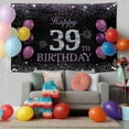 thumbnail image 5 of Happy 39th Birthday Banner, Purple Happy 39th Birthday Party Decorations for Girls, 39 Year Old Birthday Supplies Backdrop Décor, 5.9 X 3.8 Fts, 5 of 10
