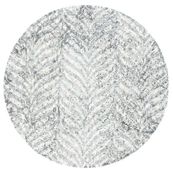 SAFAVIEH Restoration Vintage Delmar Abstract Area Rug, Ivory/Sage, 6' x 6' Round