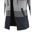 thumbnail image 4 of DYMADE Men Plush Hooded Striped Fleece Terry Sweater Cardigan Long Sleeve Coat, 4 of 4