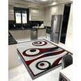 thumbnail image 4 of Star Abstract 5x7 Area Rug – Modern Contemporary Colorful Soft Polyester Carpet for Living Room Design 1311 Grey Red, 4 of 6