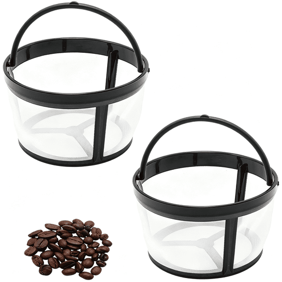 BPPEG 2Pcs Reusable Coffee Filters,4-5 Cup Coffee Filter Reusable Basket,Nylon Mesh Coffee Filter with Handle for Makers and Brewers,Eco-Friendly Reusable Coffee Filters