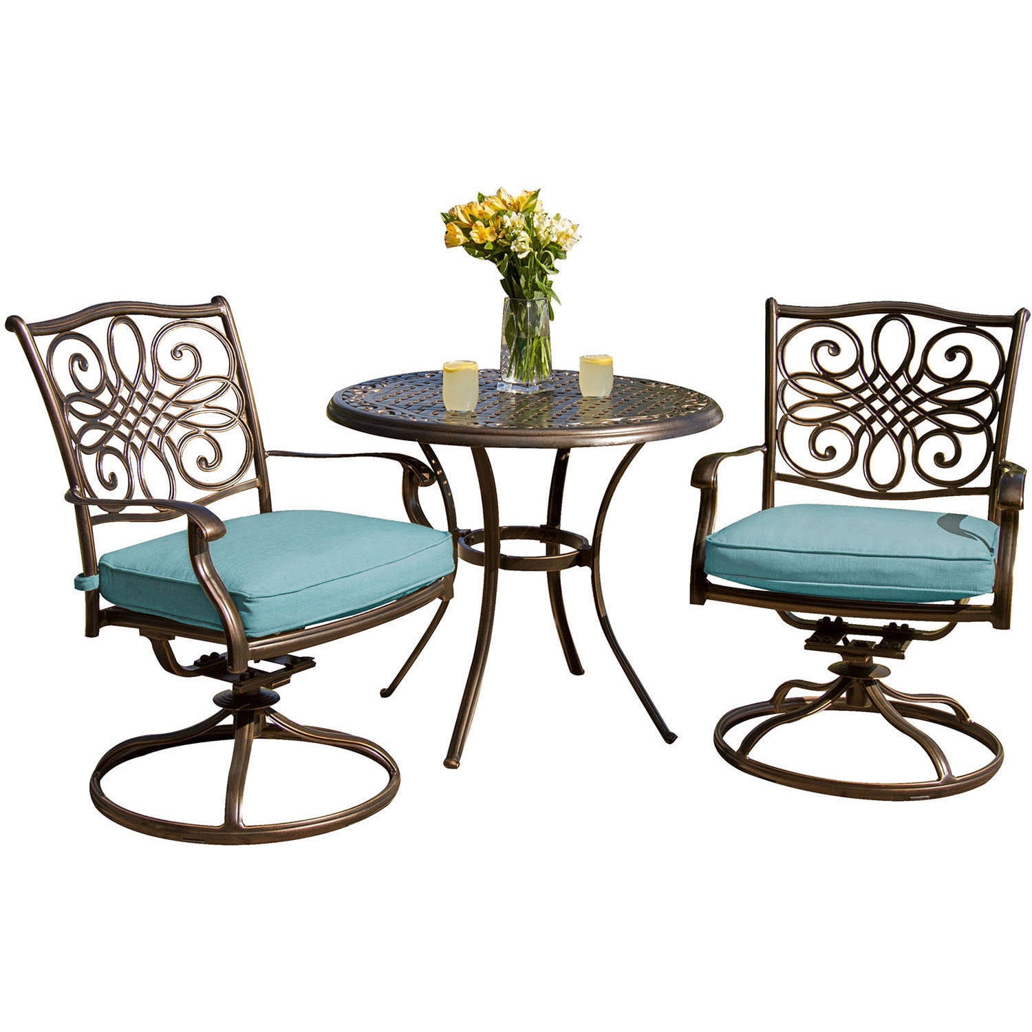 Cambridge Seasons 3-Piece Outdoor Bistro Set with Swivel Rockers