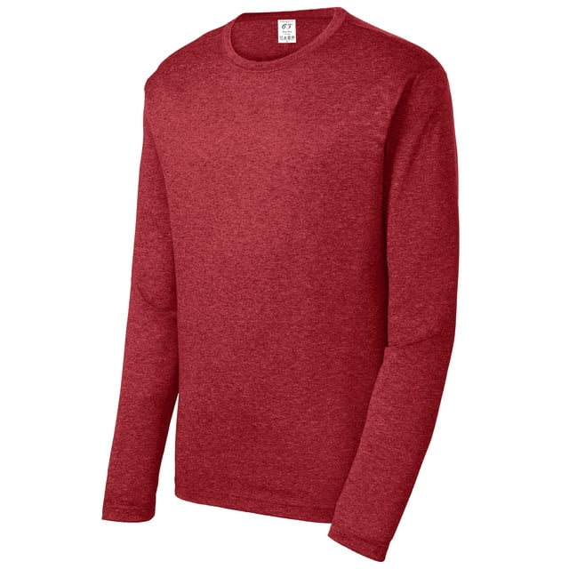Gravity Threads Mens Long-Sleeve Heather Shirt - Scarlet Red - 2X-Large
