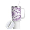 thumbnail image 2 of 40 Oz Car Handle Water Bottle Water Cup Water Bottle Water Jug Coffee Cup Travel Water Bottle Beautiful Purple Tie Dye, 2 of 8