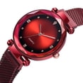 thumbnail image 2 of Hombres Mujeres Star Sky Reloj de cuarzo Reloj de pulsera con correa de malla de moda (rojo), 2 of 5