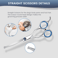 thumbnail image 4 of XUEYU 6 in 1 Dog Grooming Scissors Kit, 4CR Stainless Steel & Heavy-duty, Professional Dog Scissors for Grooming w/ Safety Round Tips, Sharp & Study Cat Grooming Shears Kit for Dogs Cats Pets(Blue), 4 of 8