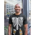 thumbnail image 3 of Halloween Skeleton Rib Cage Beer Belly X-Ray Funny Costume T-Shirt for Men, 3 of 6