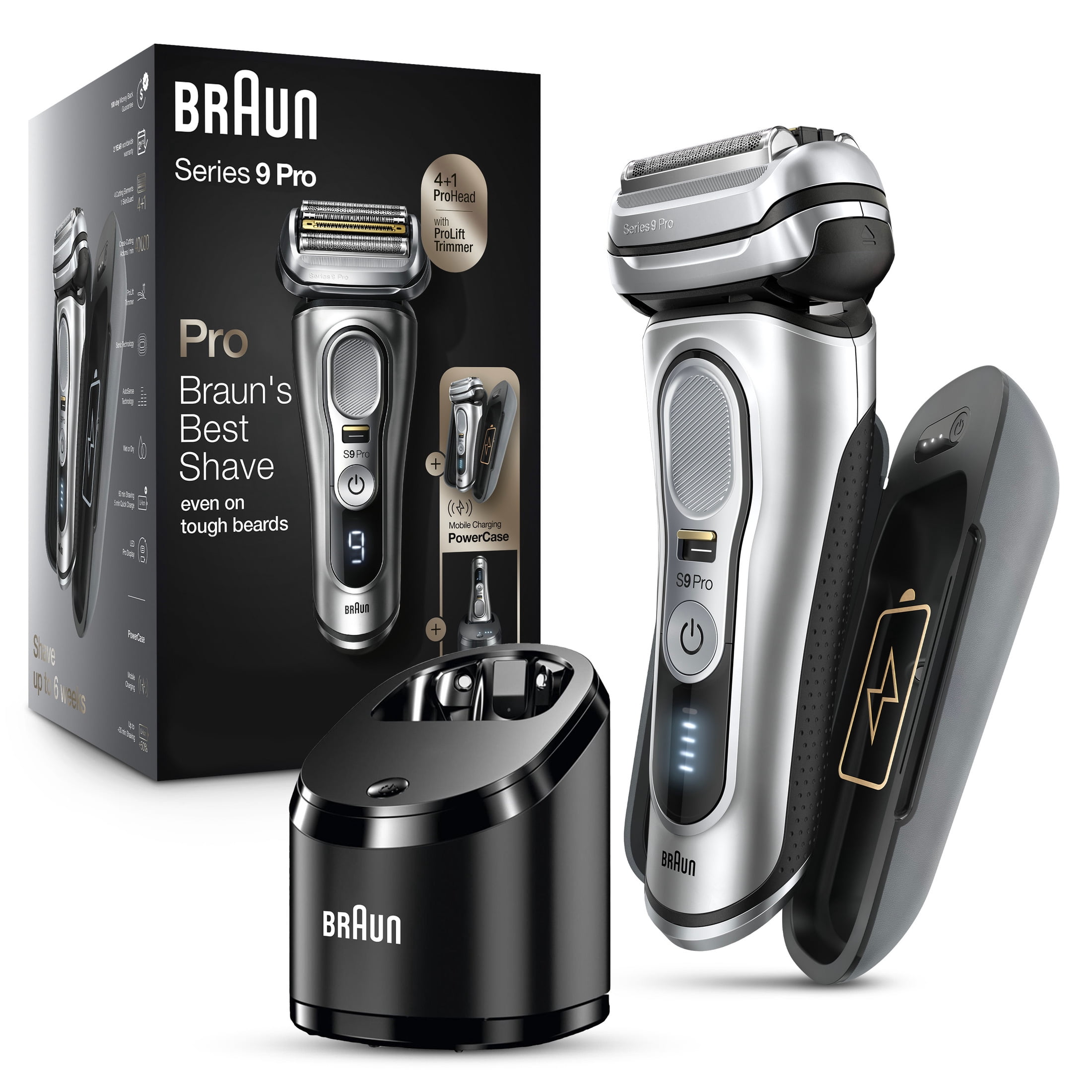 Braun Series 9 Sport+ Electric Shaving Razor with Clean and Charge