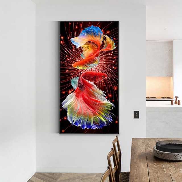 Cuadros Decorativos 40x80cm 5D DIY Diamond Painting Goldfish Full Round Kit Rhinestones Decoración para el hogar Ndcxsfigh Nuevos Originales