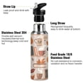 thumbnail image 3 of Yayeee 20oz Insulated Water Bottle Double Wall Stainless Steel with Flip Straw Lid, Fall Acorns Pattern, 3 of 7