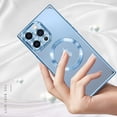 thumbnail image 6 of Case for iPhone 13 Pro Max [Compatible with MagSafe] Soft TPU Bumper Anti-Drop Anti-Scratch Shockproof 360 Degree Heavy Duty Protective Slim Luxury Plating Clear Magnetic Cover - Blue, 6 of 14