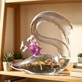 thumbnail image 5 of Graceful Swan Vase, Unique Goose Shaped Glass, Elegant Wedding Centerpiece for Table Floral Decor, Crystal Clear Flower Holder, Romantic Home Accent​, B, 5 of 5