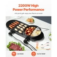 thumbnail image 2 of KFFKFF Hot Pot with Grill, 2200W 2-in-1 Electric Smokeless Grill and Hot Pot, Korean BBQ Shabu Shabu Hotpot with Separate Dual Temperature Control, Non-stick Pan, for 1-6 People Family Dinning, 2 of 9
