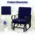 thumbnail image 3 of Costway Patio Rocking Chair with Cushion Heavy-Duty Metal Frame Smooth Glider Outdoor Navy, 3 of 9