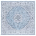 thumbnail image 3 of SAFAVIEH Tucson Taylor Traditional Machine Washable Area Rug, 6' x 6' Square, Blue/Grey, 3 of 15