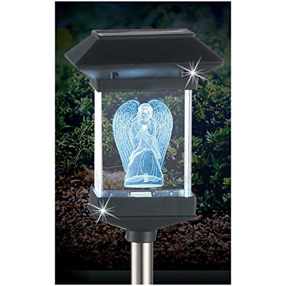 Jumbl 3D Guardian Angel Solar LED Crystal Light Memorial Stake