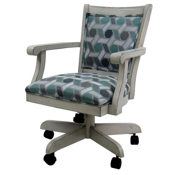 Tobias Designs Swivel Mango Wood Dining Chair in Camber Seaglass Green