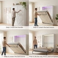 thumbnail image 6 of Mjkone Queen Size Murphy Wall Bed with 2 LED Lights,Convertible Wall Bed into a Cabinet for Living Room/Bedroom/Guest Room,White, 6 of 10