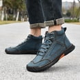 thumbnail image 5 of Havenx Leather Boots Mens Wide Leather Shoes Handmade Casual Orthopedic Shoes Waterproof High Top Chelsea Shoes Outdoor Lightweight Hiking Shoes Daily Walking Driving Shoes,Blue 47(US-11.5), 5 of 5
