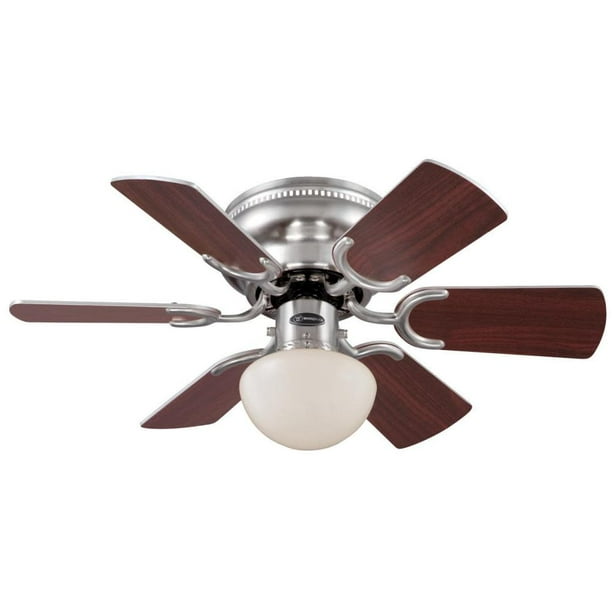 Westinghouse 7213300 Petite 1 Light 6 Blade Hugger Ceiling Fan With Reversible Motor Blades And Kit Included Com Light 6 Blade Hugger Ceiling Fan, 24 30 Inch Ceiling Fans