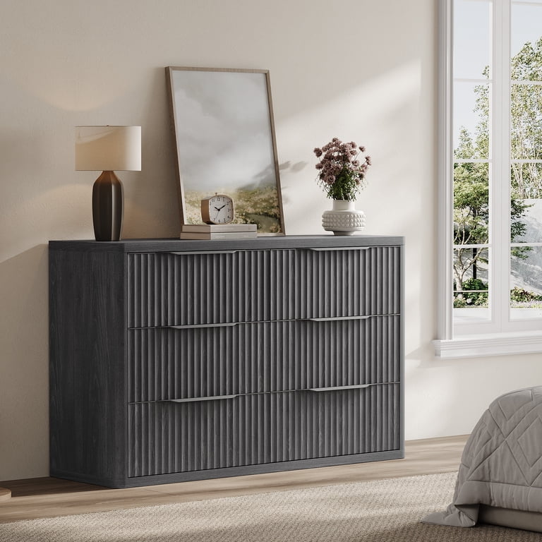 black dresser and nightstand set Furniway 3 Piece Bedroom Set, 9 Drawer of 2 with Gold Handles, Modern Wood Chest of Drawers Storage Cabinet for Bedroom, : Home & Kitchen It features a rich black finish with a textured surface SICOTAS 3-Piece Farmhouse Bedroom Dresser