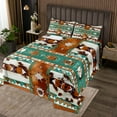 thumbnail image 2 of Western Quilt Set Geometric Aztec Bedspread Set Queen,Southwestern Coverlet Set Vintage Cowhide Quilted,Cow Print Western Decor for Home, 2 of 3