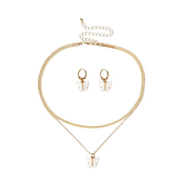 Fiudx Collar Dulce y Encantador para Mujer con Cadena de Cristal Brillante de Oro