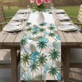 thumbnail image 4 of Tropical Plant Table Runner 72 Inches, Summer Watercolor Boho Green Palm Trees Bed Runner Dresser Scarves Tabletop for Indoor Outdoor Parties/Ceremony/Banquet, 18" x 72", 4 of 9
