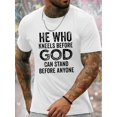 thumbnail image 1 of Graphic Alphabet Print Crew Neck Short Sleeve T-Shirt - Comfy Slight Stretch Polyester Fabric, Trendy Casual Daily Wear, Summer Fashion Essential for Men, 1 of 4