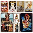 thumbnail image 2 of Carteles de hojalata de cerveza francesa vintage, decoración temática, carteles de pared de pub, club, bares irlandeses, placa de metal, vodka retro, hierro, 2 of 5