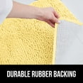 thumbnail image 3 of Plush Absorbent Shaggy Chenille Bath Rug Mat for Toilet Base with Rubber Backing, Machine Washable, Microfiber Bathroom Contour Mats for Toilets, Bath Room Decor, Oval, 22.5x19.5, Yellow, 3 of 6